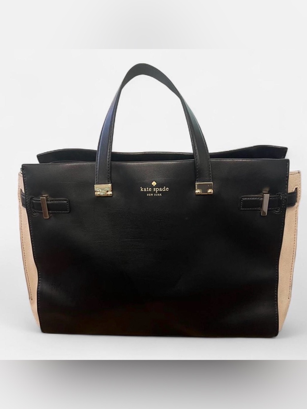 Kate Spade New York NWOT Staci Black Leather Large Satchel‎ Shoulder bag